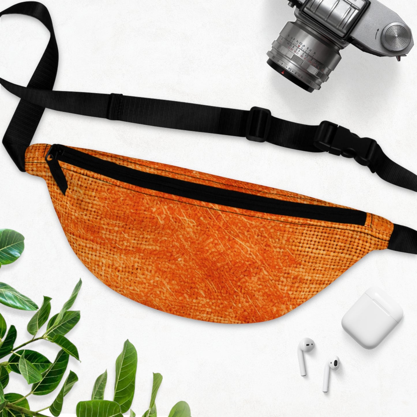 Burnt Orange/Rust: Denim-Inspired Autumn Fall Color Fabric - Fanny Pack