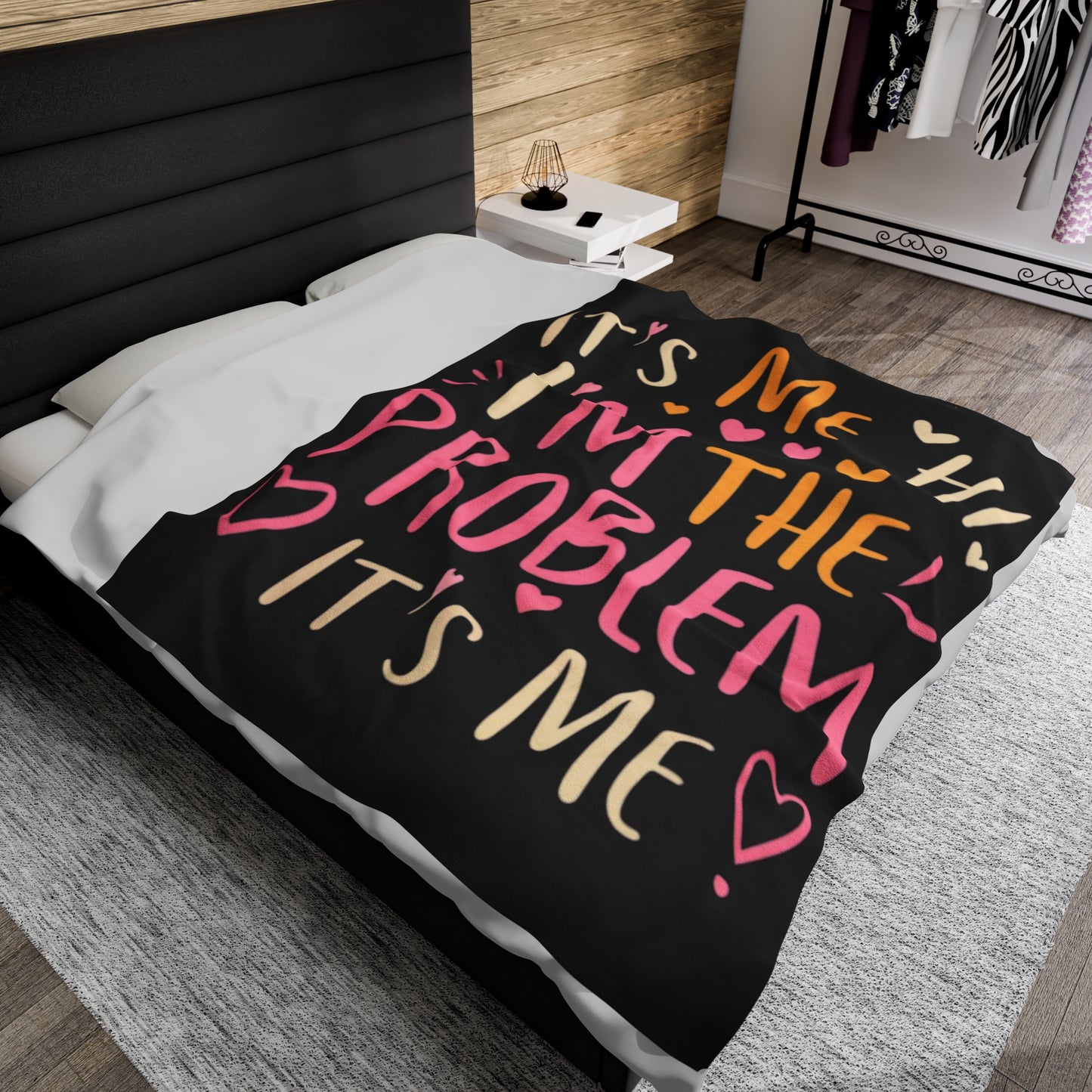 Its Me Hi Im The Problem Its Me - Retro Heart Valentine Gift - Velveteen Plush Blanket