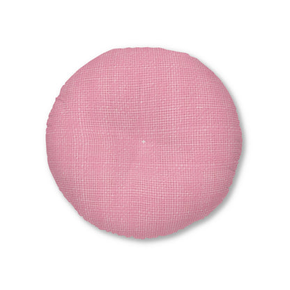 Pastel Rose Pink: Denim-Inspired, Refreshing Fabric Design - Tufted Floor Pillow, Round