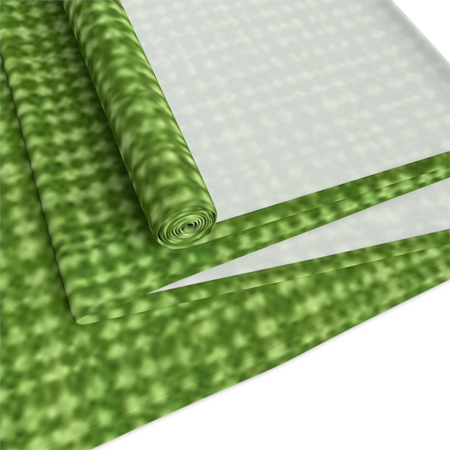 Olive Green Denim-Style: Seamless, Textured Fabric - Table Runner (Cotton, Poly)