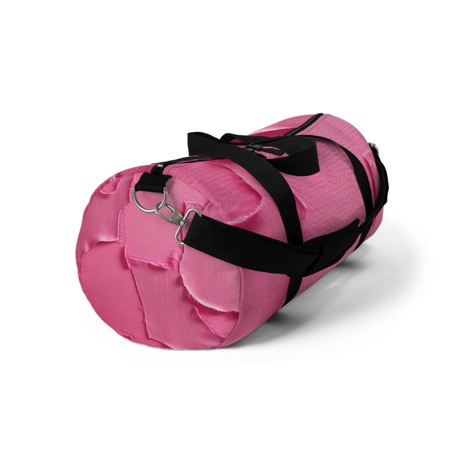 Distressed Neon Pink: Edgy, Ripped Denim-Inspired Doll Fabric - Duffel Bag