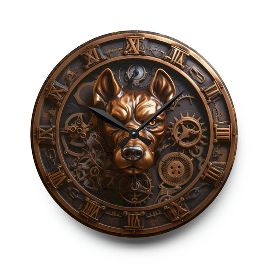 Tough Dog Steampunk Acrylic Wall Clock