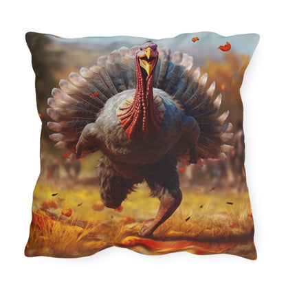 Thanksgiving Trot Turkey Run Athlete Sprint Racer Holiday Feast Dinner - Outdoor Pillows