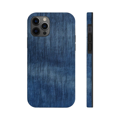 Indigo Splash: Washed Denim Reverie in Deep Blue - Tough Phone Cases