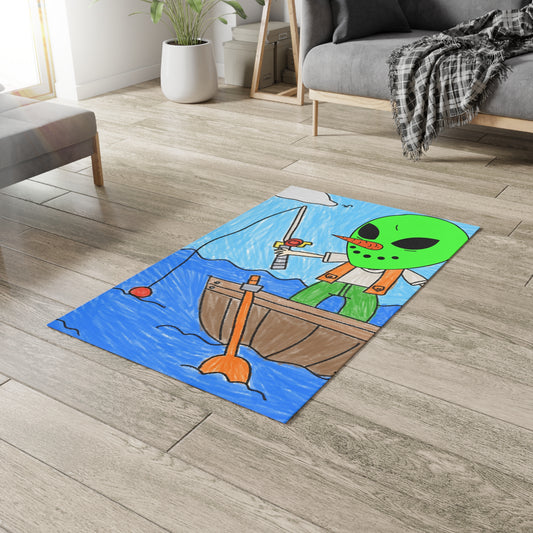 Sea Fish Hunter Veggie Visi Vegetable Visitor Alien Dobby Rug