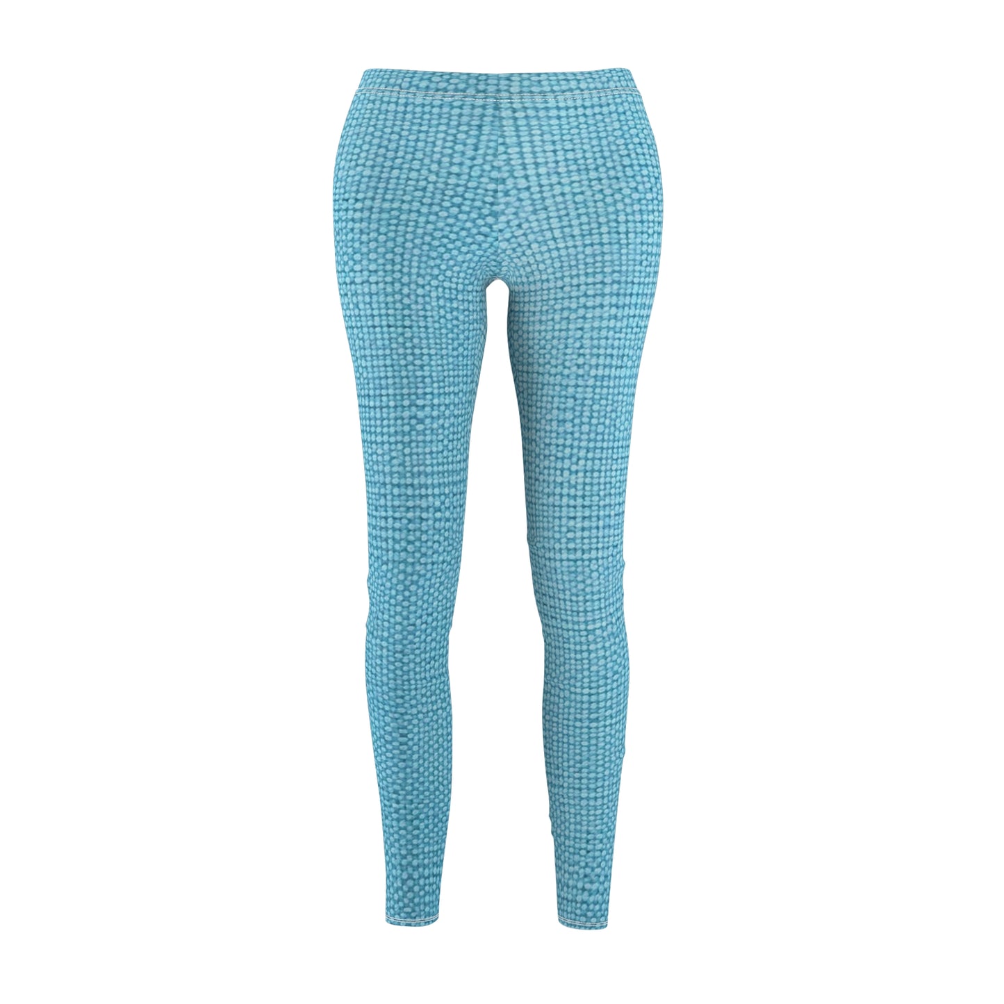 Bright Aqua Teal: Denim-Inspired Refreshing Blue Summer Fabric - Women's Cut & Sew Casual Leggings (AOP)