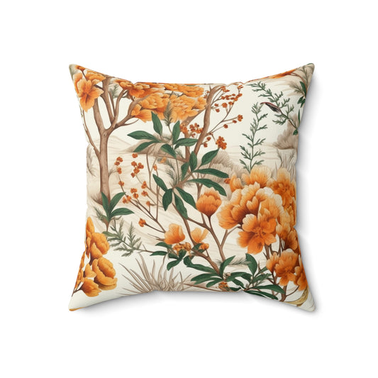 Four Seasons Beauty: Spring, Summer, Autumn & Winter Design Spun Polyester Square Pillow