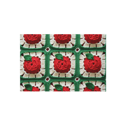 Apple Granny Square Crochet Pattern: Wild Fruit Tree, Delicious Red Design - Outdoor Rug