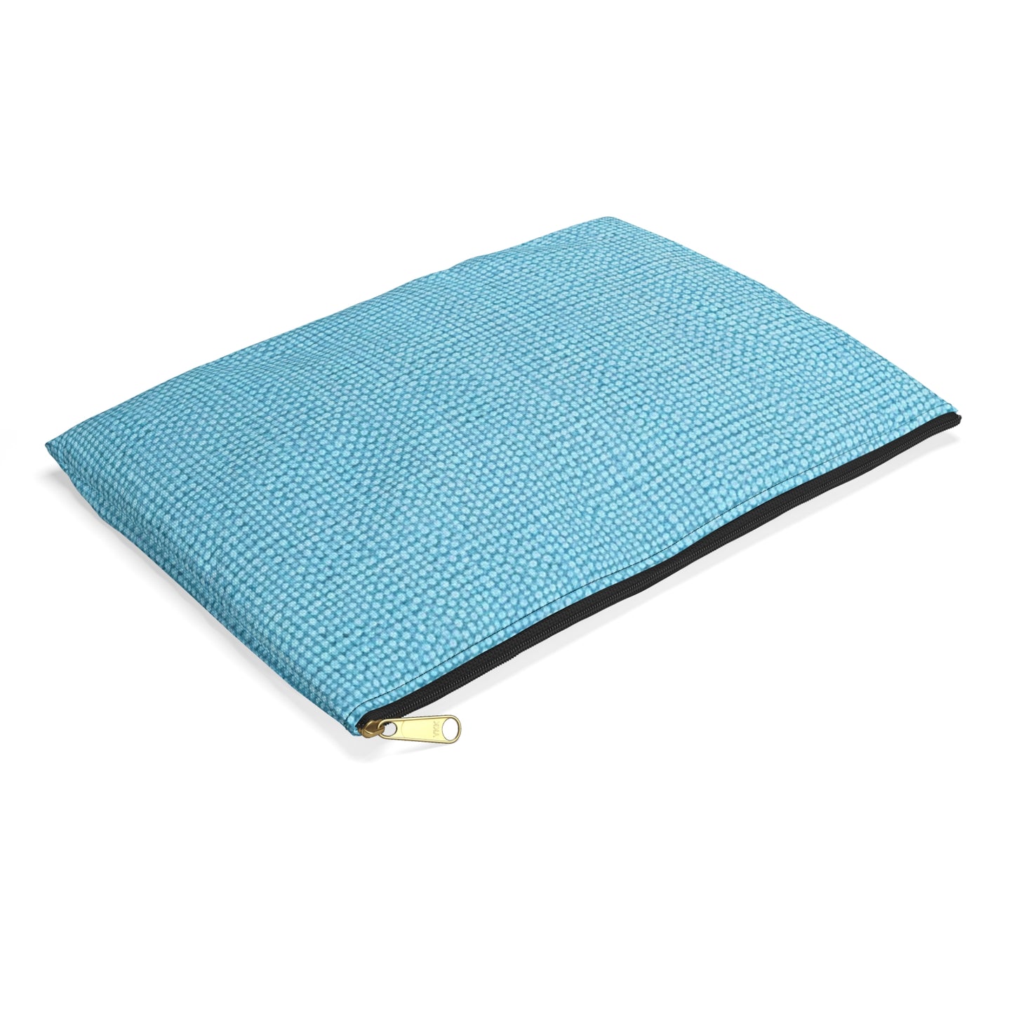 Bright Aqua Teal: Denim-Inspired Refreshing Blue Summer Fabric - Accessory Pouch