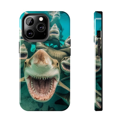 Laughing Lemon Sharks: Joyful Sea Jaws Ocean Deep - Tough Phone Cases