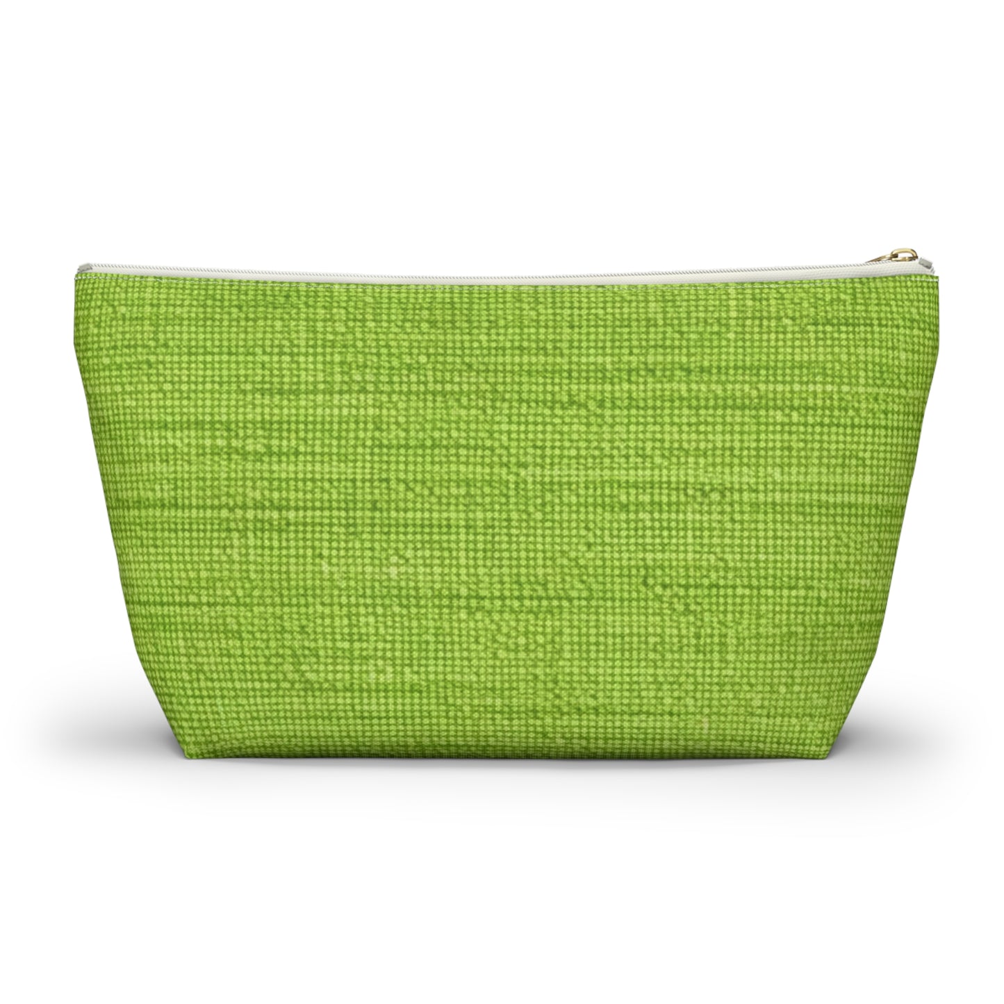 Lush Grass Neon Green: estilo de tela primaveral inspirado en la mezclilla - Estuche para accesorios con parte inferior en forma de T