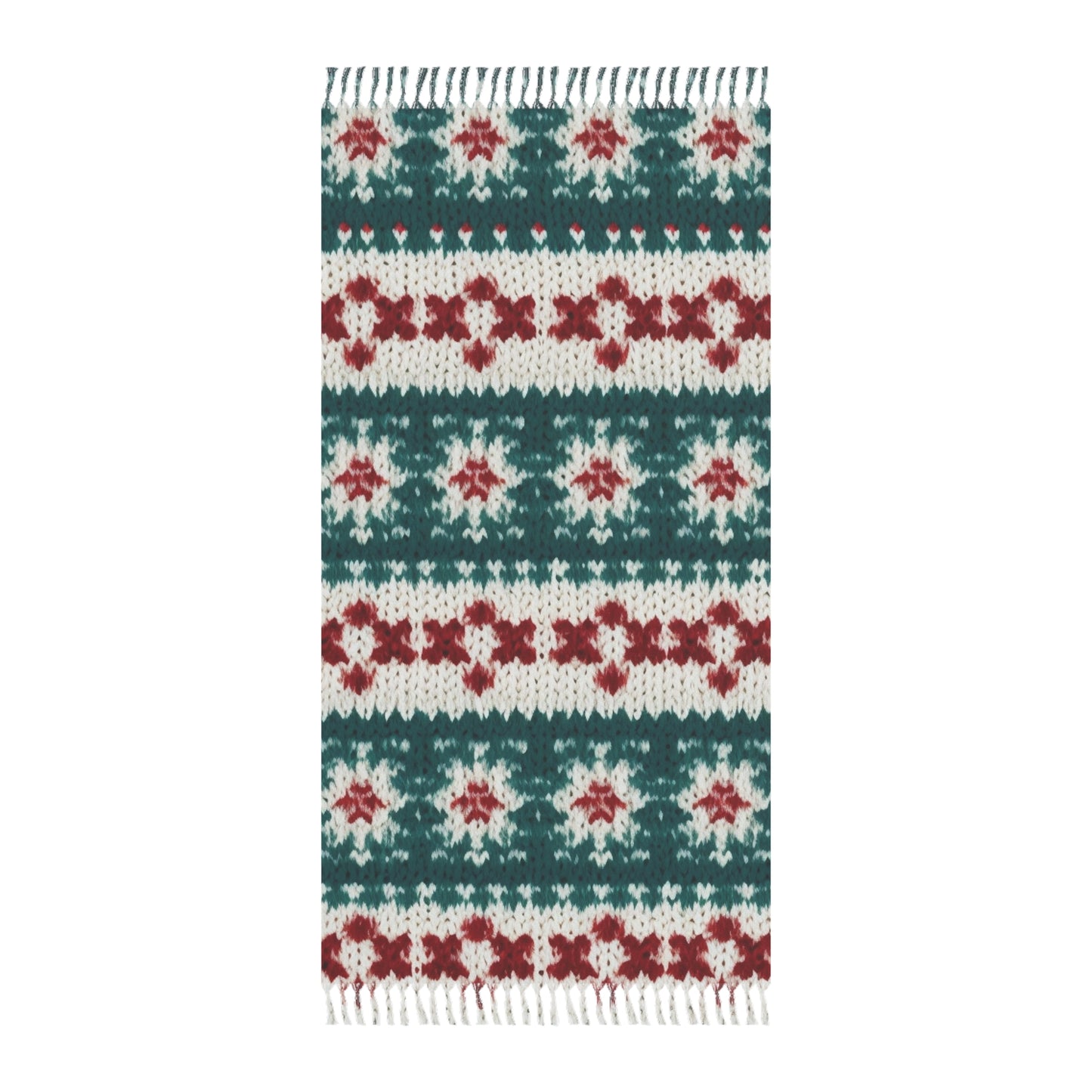 Christmas Knit Crochet Holiday, Festive Yuletide Pattern, Winter Season - Boho Beach Cloth