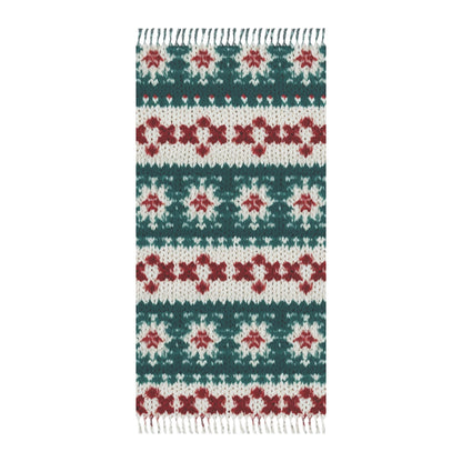 Christmas Knit Crochet Holiday, Festive Yuletide Pattern, Winter Season - Boho Beach Cloth