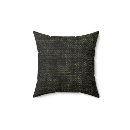 Sophisticated Seamless Texture - Black Denim-Inspired Fabric - Spun Polyester Square Pillow