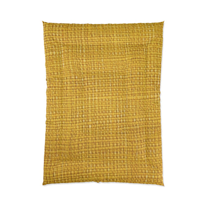 Radiant Sunny Yellow: Denim-Inspired Summer Fabric - Comforter