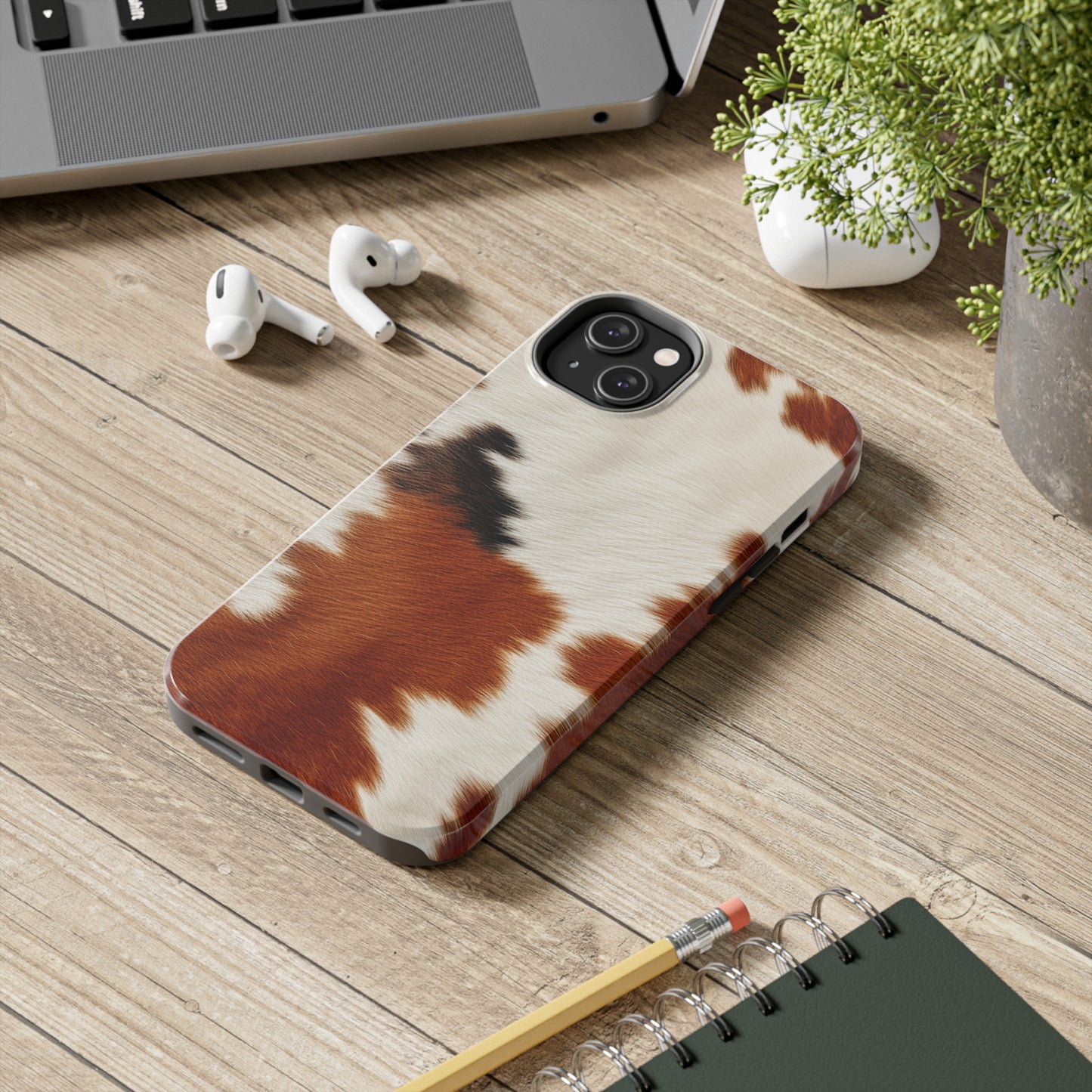 Hair Cowhide Leather Natural Design Durable Rugged Style - Tough Phone Cases