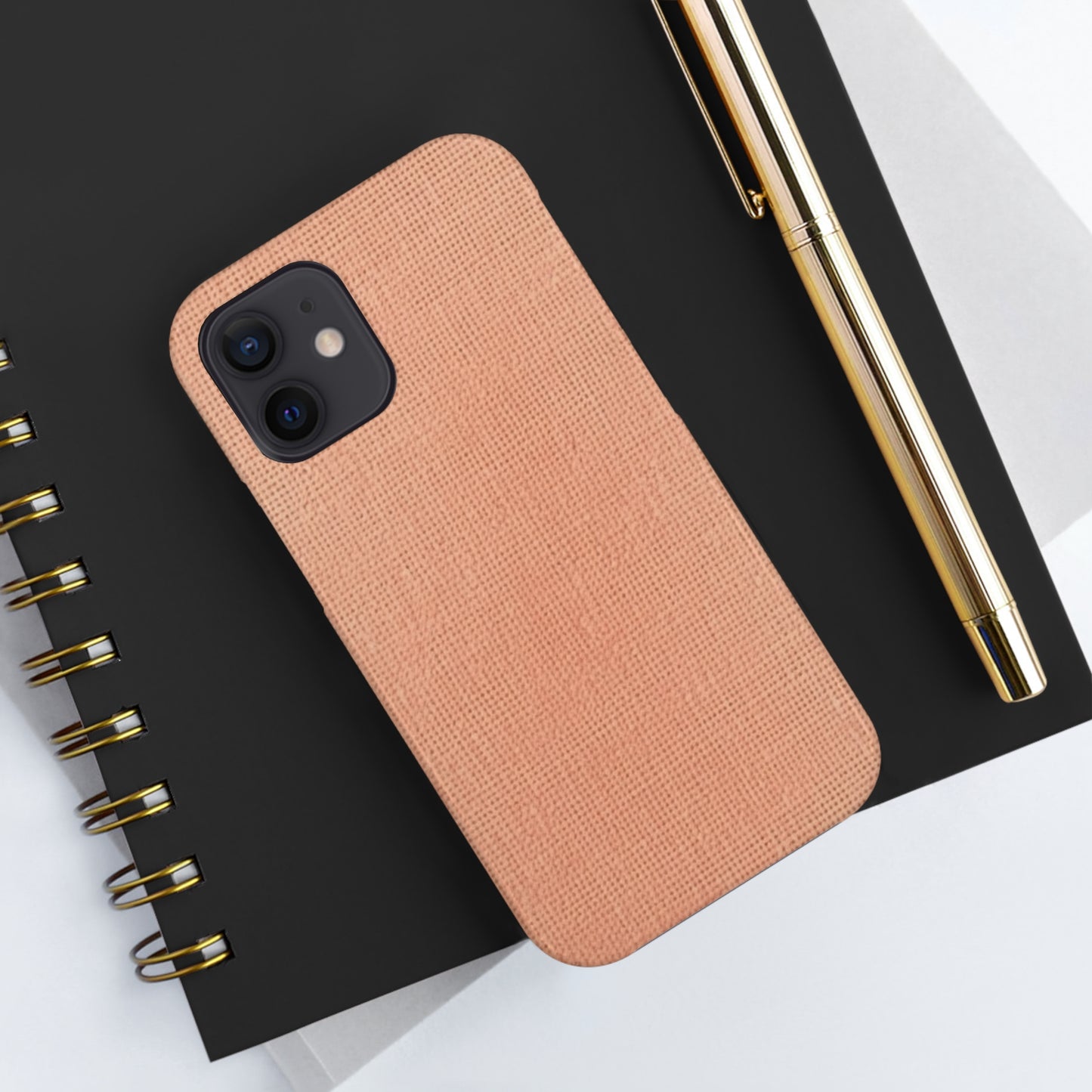 Soft Pink-Orange Peach: Denim-Inspired, Lush Fabric - Tough Phone Cases