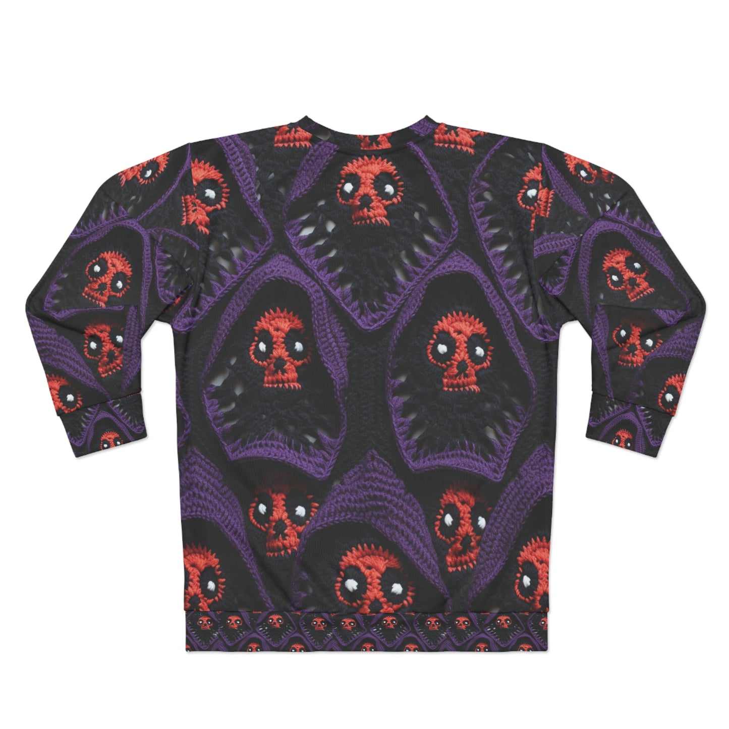 Grim Reaper Crochet Halloween Fright Scare Ghoul Fantasy Horror - Sudadera unisex (AOP)