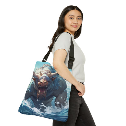 Bull Shark Fusion: Water Fantasy - Hybrid Ocean Marine Animal - Adjustable Tote Bag (AOP)