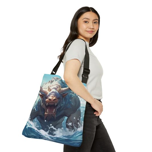 Bull Shark Fusion: Water Fantasy - Hybrid Ocean Marine Animal - Adjustable Tote Bag (AOP)