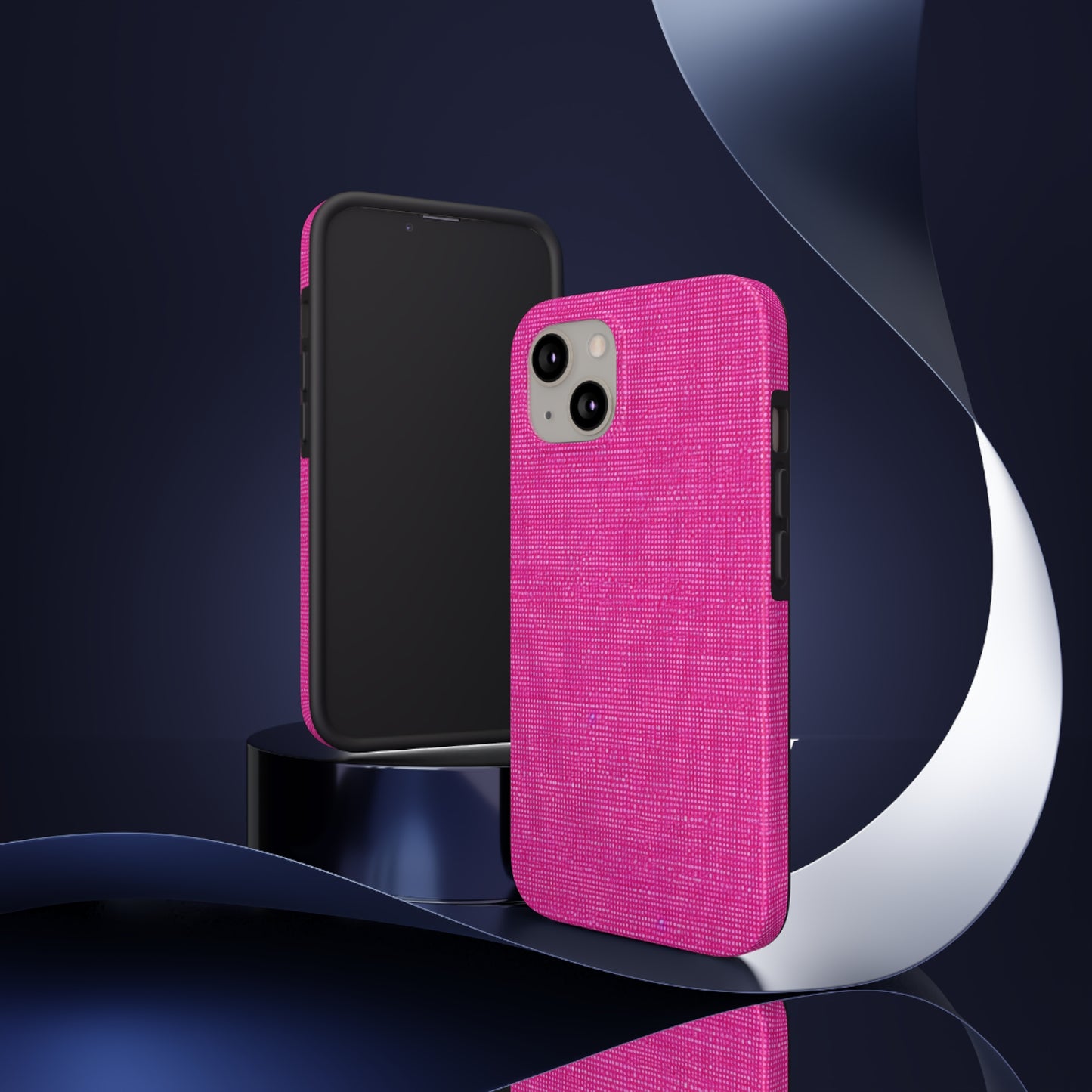 Hot Neon Pink Doll Like: Denim-Inspired, Bold & Bright Fabric - Tough Phone Cases