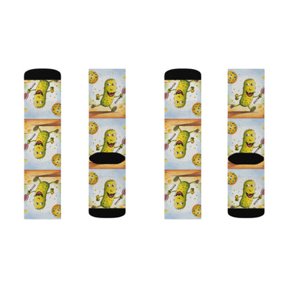 Pickleball Play: Pickle Sport Action Game, Fast Dink Ball - Sublimation Socks