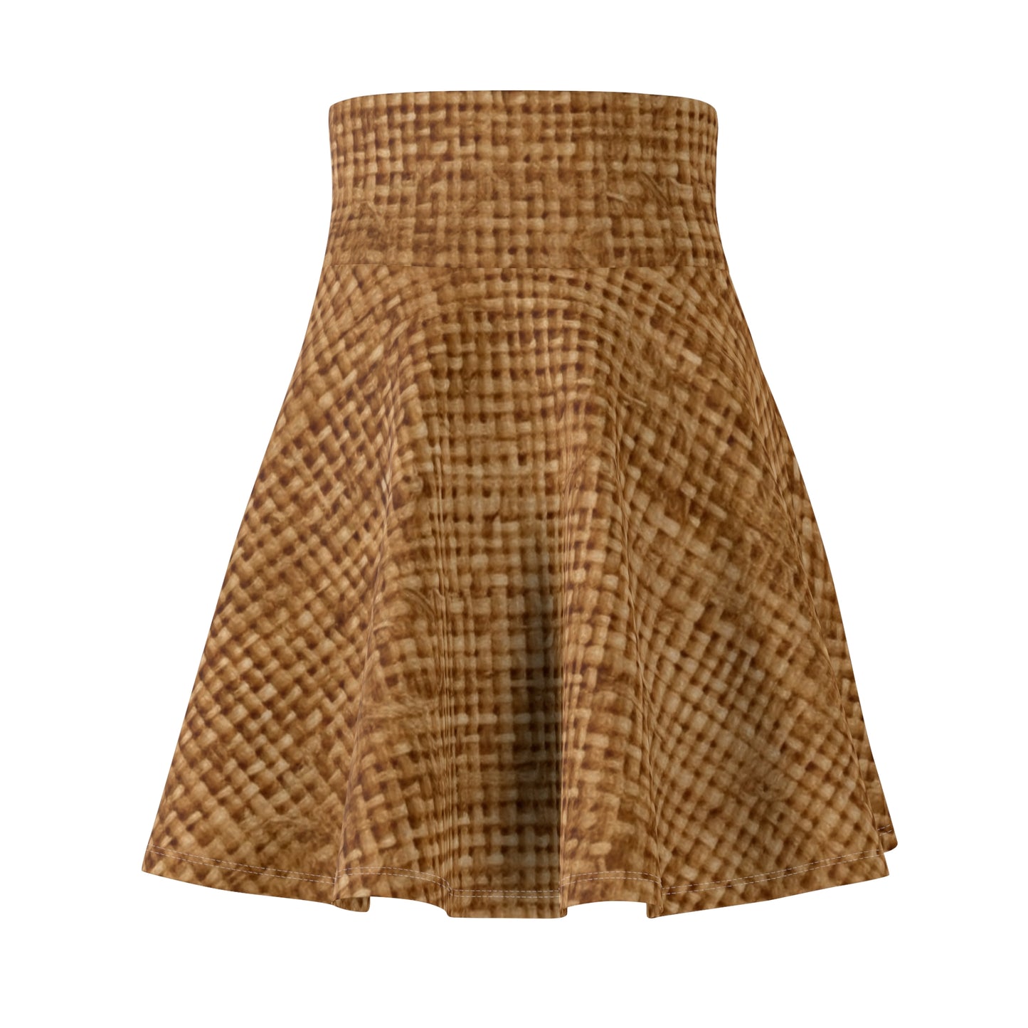 Brown Light Chocolate: Denim-Inspired Elegant Fabric - Women's Skater Skirt (AOP)