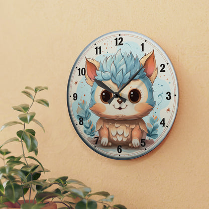 Kawaii gatito personaje gato genérico anime mascota acrílico reloj de pared 