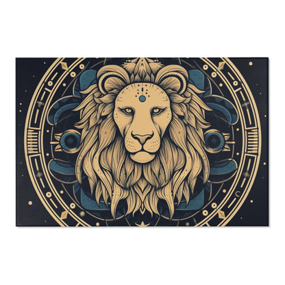 Leo Zodiac Sign - Mystic Circle Astrology Art Cosmic constellation - Area Rugs