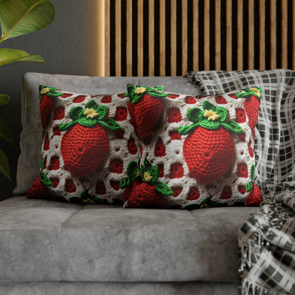 Strawberry Crochet Pattern - Amigurumi Strawberries - Fruit Design for Home and Gifts - Spun Polyester Square Pillow Case