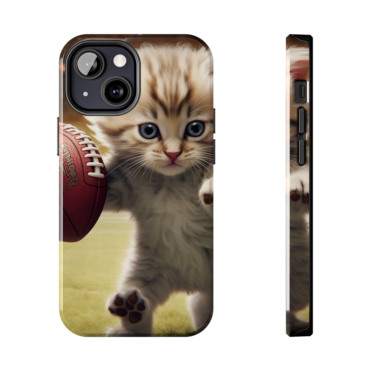 Football Kitty Fantasy: Feline Cat American Sport Quarterback - Tough Phone Cases