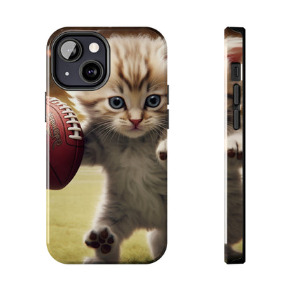 Football Kitty Fantasy: Feline Cat American Sport Quarterback - Tough Phone Cases