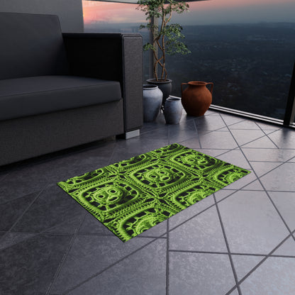 Halloween Green Alien Crochet Galactic Space Zombie Style - Outdoor Rug