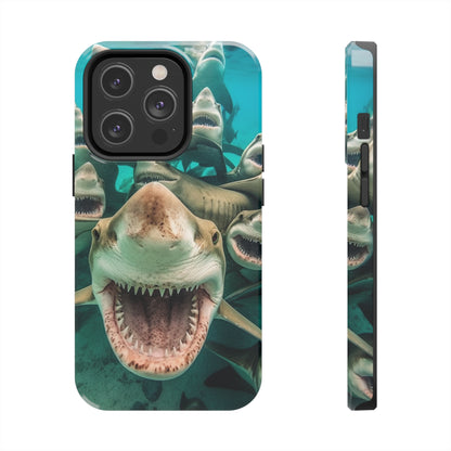 Laughing Lemon Sharks: Joyful Sea Jaws Ocean Deep - Tough Phone Cases