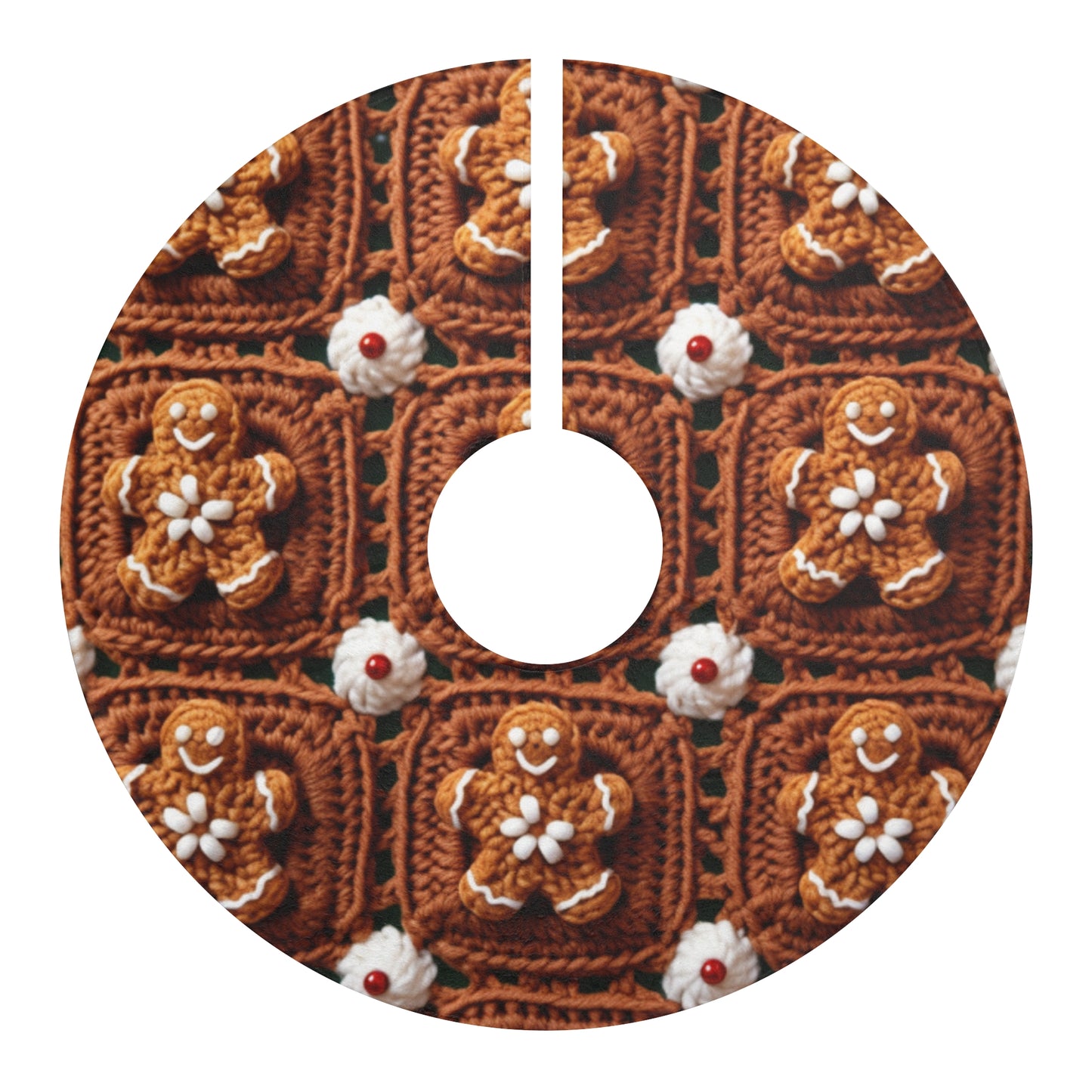 Gingerbread Man Crochet, Classic Christmas Cookie Design, Festive Yuletide Craft. Holiday Decor - Christmas Tree Skirts