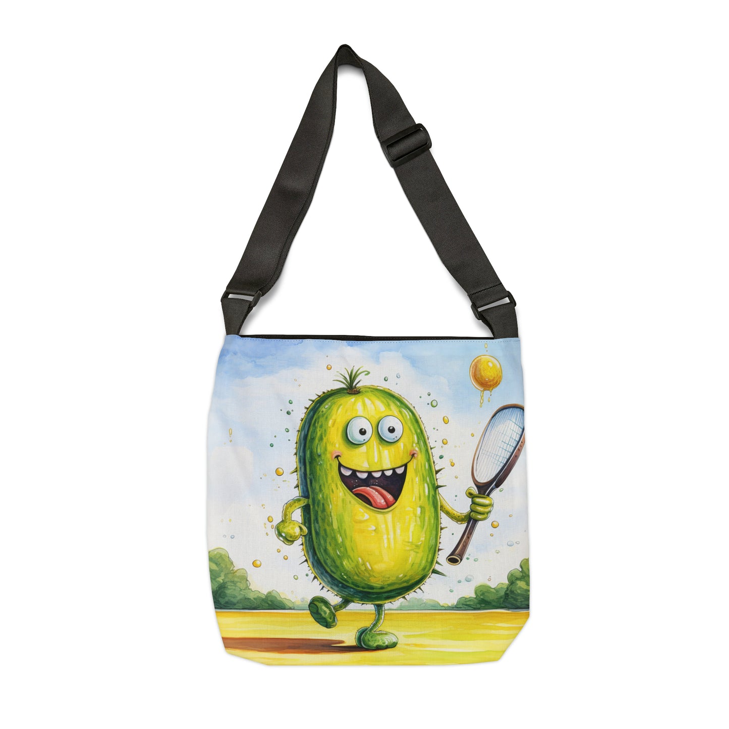 Pickleball Sport: Athletic Pickle Playing Game with Net and Paddle - Adjustable Tote Bag (AOP)