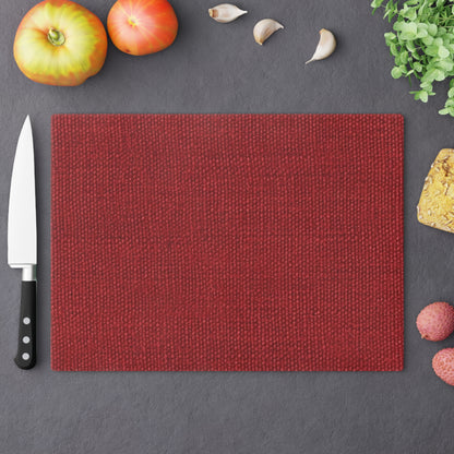 Bold Ruby Red: Denim-Inspired, Passionate Fabric Style - Cutting Board