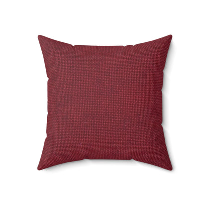 Seamless Texture - Maroon/Burgundy Denim-Inspired Fabric - Spun Polyester Square Pillow