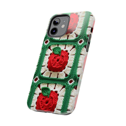 Apple Granny Square Crochet Pattern: Wild Fruit Tree, Delicious Red Design - Tough Phone Cases