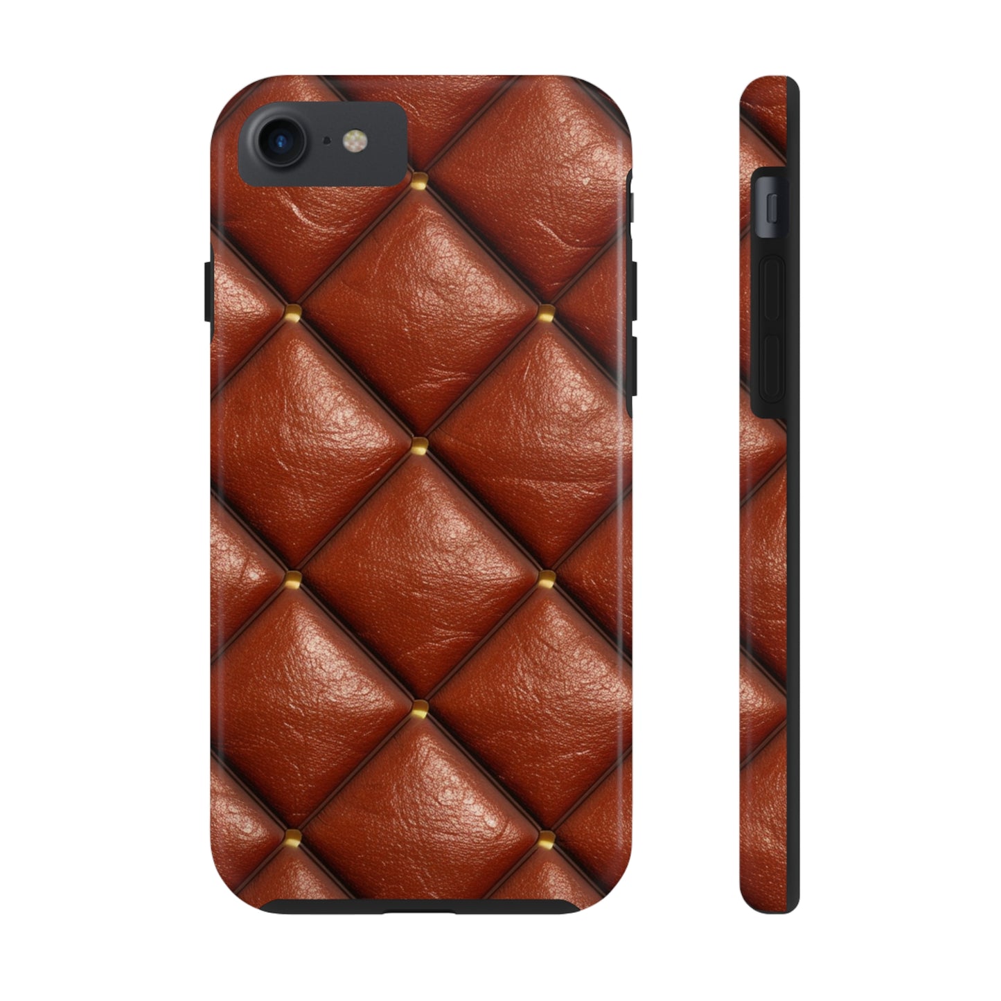 Brown Leather Cognac Pattern Rugged Durable Design Style - Tough Phone Cases