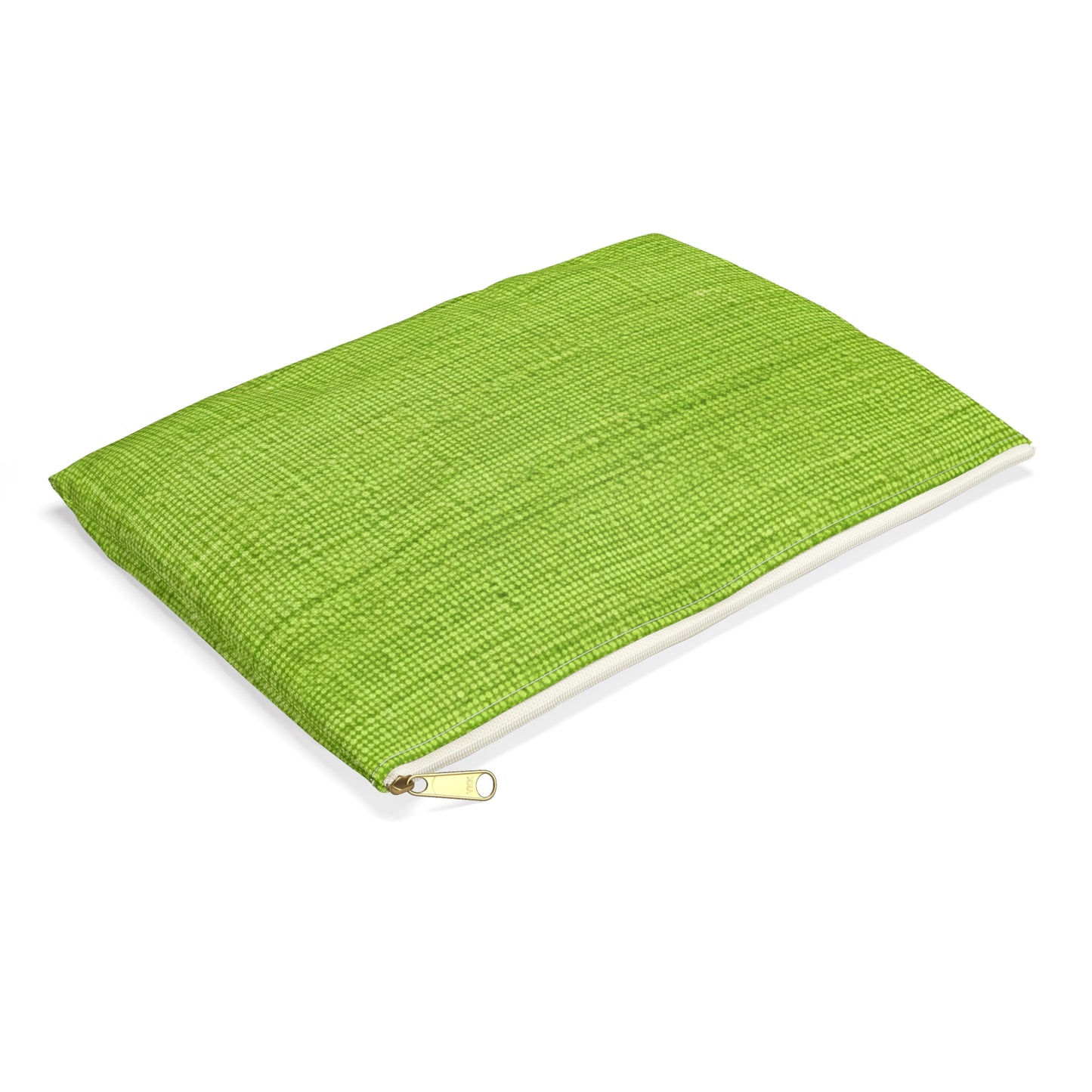 Lush Grass Neon Green: Denim-Inspired, Springtime Fabric Style - Accessory Pouch