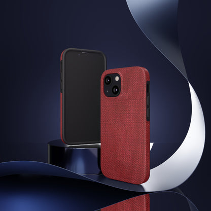 Bold Ruby Red: Denim-Inspired, Passionate Fabric Style - Tough Phone Cases