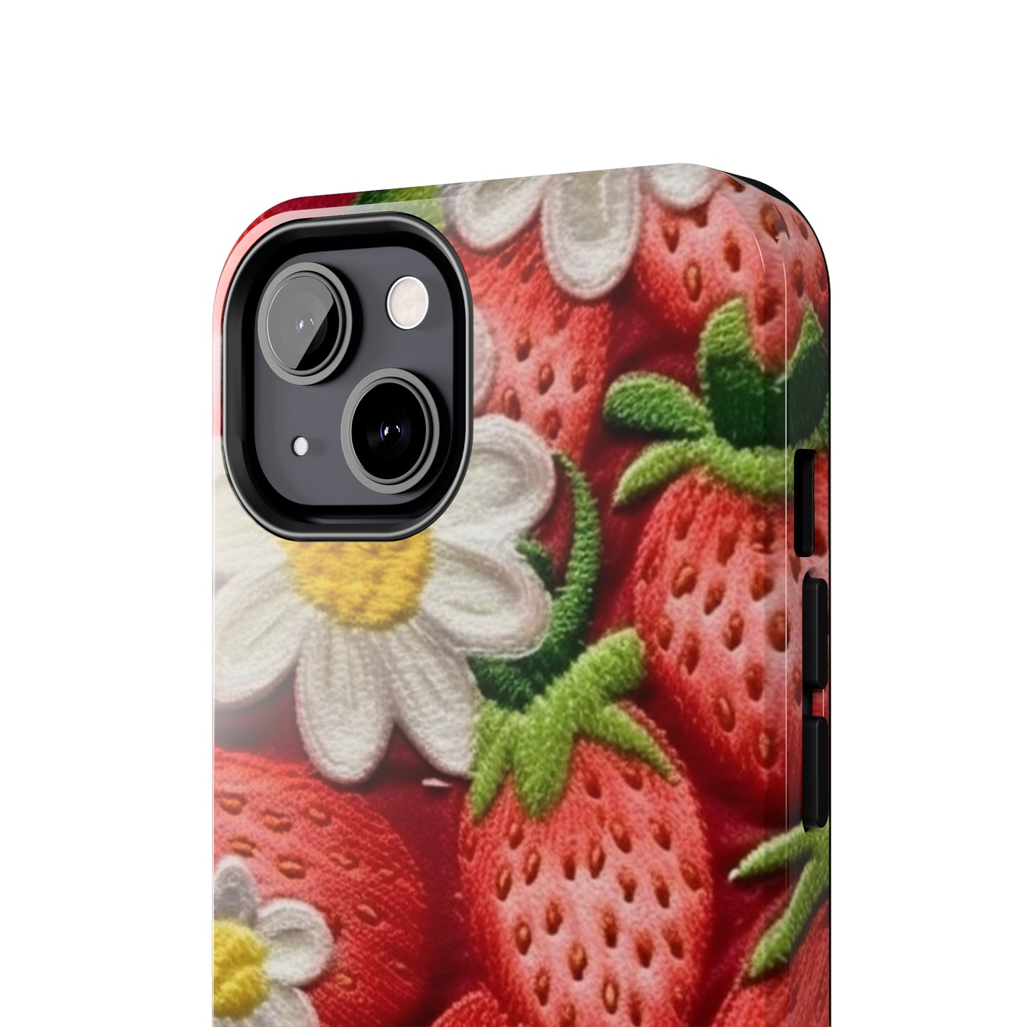 Strawberry Strawberries Embroidery Design - Fresh Pick Red Berry Sweet Fruit - Tough Phone Cases