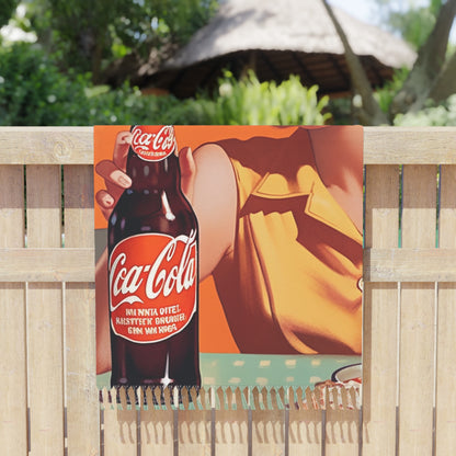 Retro Pop Art Cola Drink Style Vintage Soda Advertisement - Boho Beach Cloth