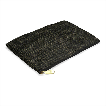 Sophisticated Seamless Texture - Black Denim-Inspired Fabric - Accessory Pouch