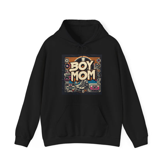 Boymom Design Shirt, Retro Oldies Classic, Gift for Boy Mom, Unisex Heavy Blend™ Hooded Sweatshirt