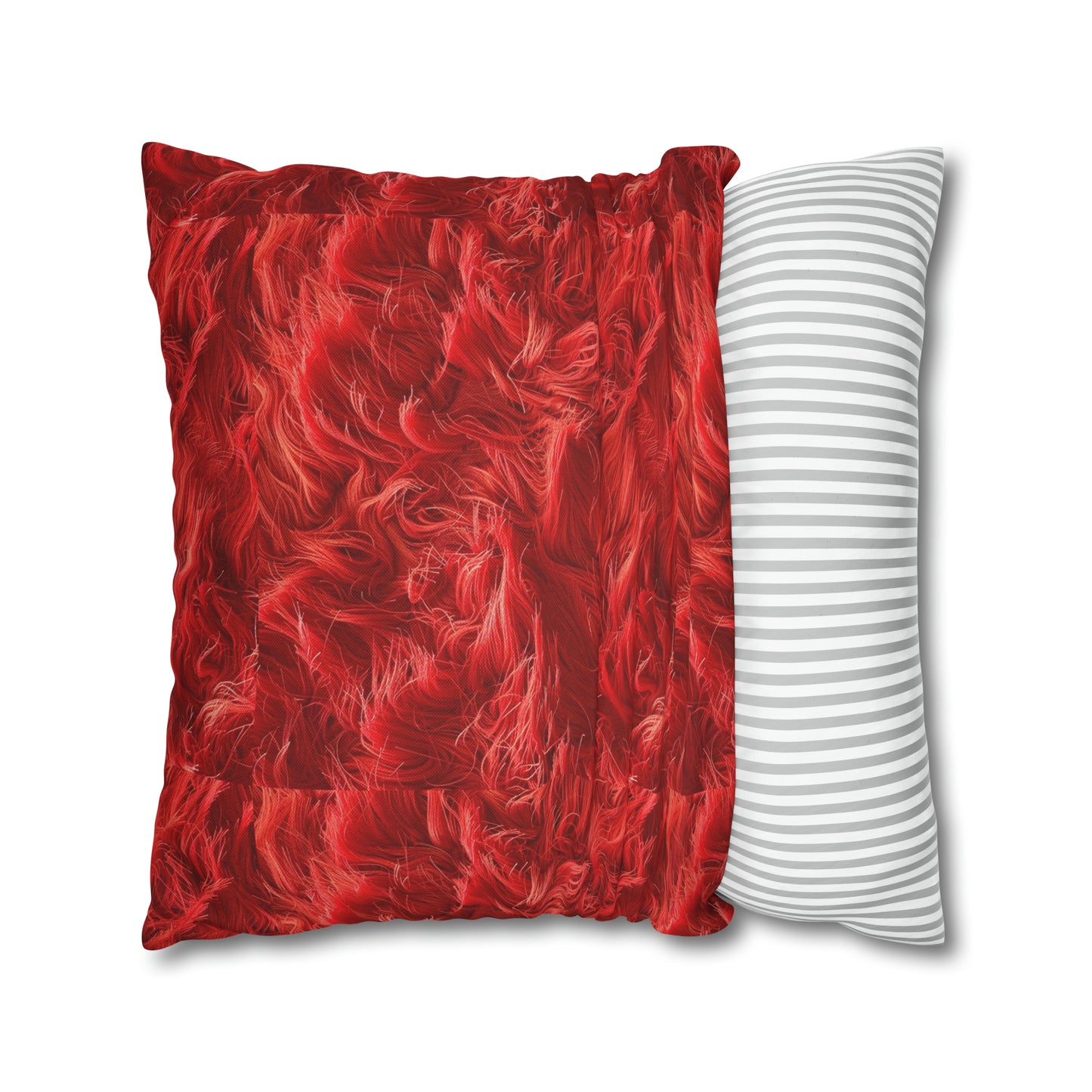 Fuzzy Infinity Case Red, Stylish Gift, Spun Polyester Square Pillowcase