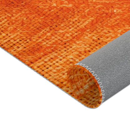 Burnt Orange/Rust: Denim-Inspired Autumn Fall Color Fabric - Area Rugs