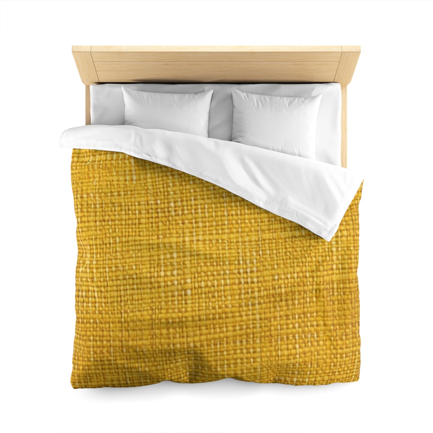 Radiant Sunny Yellow: Denim-Inspired Summer Fabric - Microfiber Duvet Cover