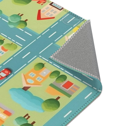 Colorful Kids' Area Rug: Town Car Pattern, Various Sizes, 100% Polyester